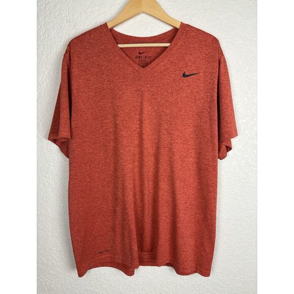 Bundle of 2 Nike Dri Fit TShirt Mens Size XL Orange Black Vneck Athletic Workout - Picture 2 of 14